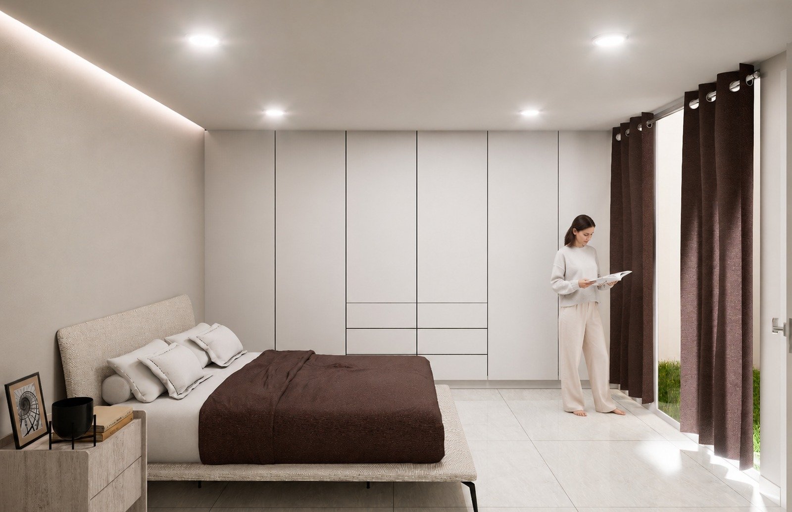 Recámara principal de Privada Concepción Beistegui 14, render interior